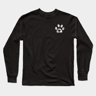 Doodle paw print with heart white Long Sleeve T-Shirt